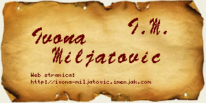 Ivona Miljatović vizit kartica
